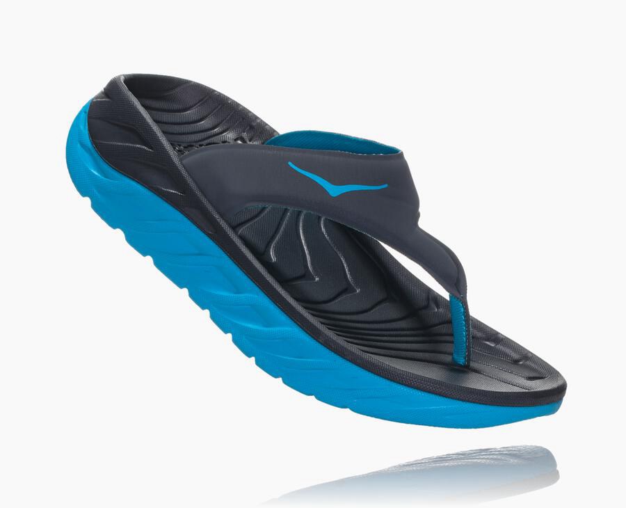 Sandalias Hoka One One Mujer - Ora Recovery Flip - Azul Marino - IZM910375